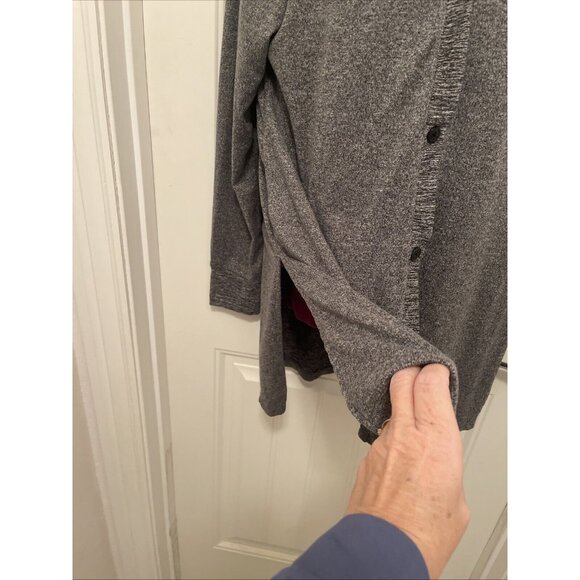 Cuddl Duds Cardigan Sweater Women’s Size M Gray Black PepperComfy Casual Leisure - Picture 6 of 16